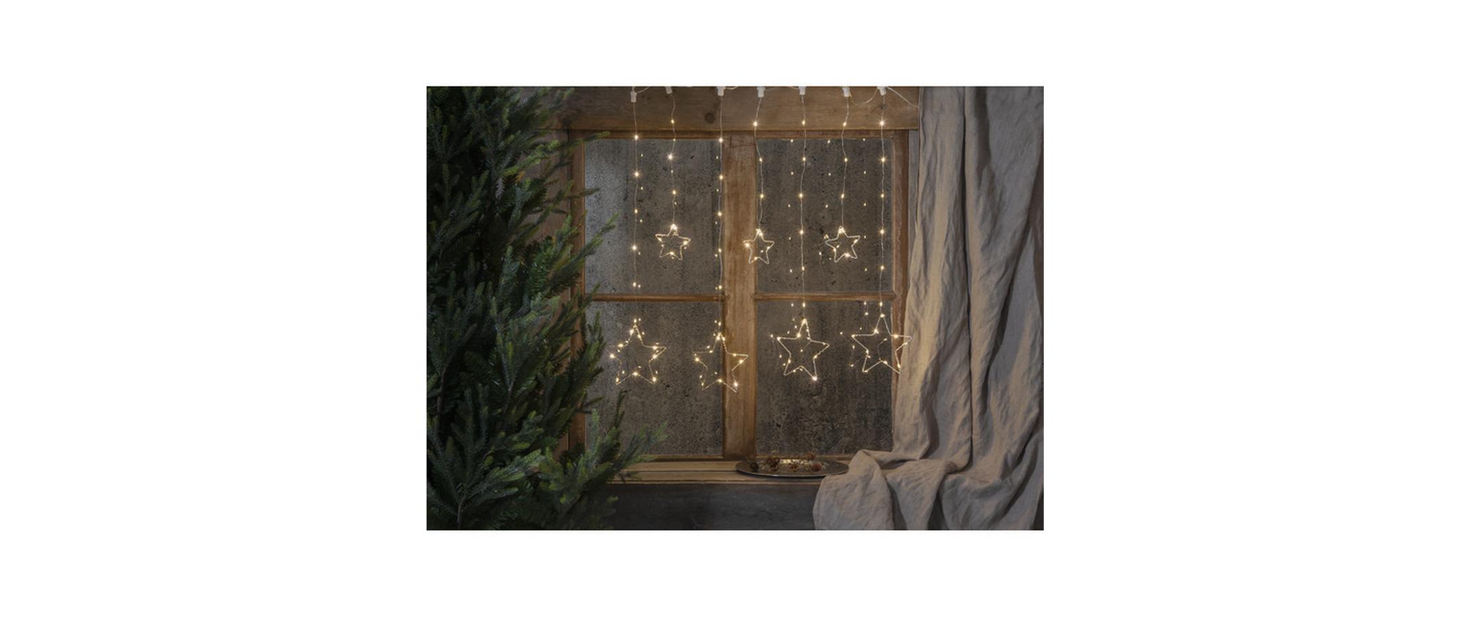 LED-Lichtervorhang Dew Drop Stars, 84 LED, 1.2 mLED Lichtvorhang Dew Drop mit Sternen