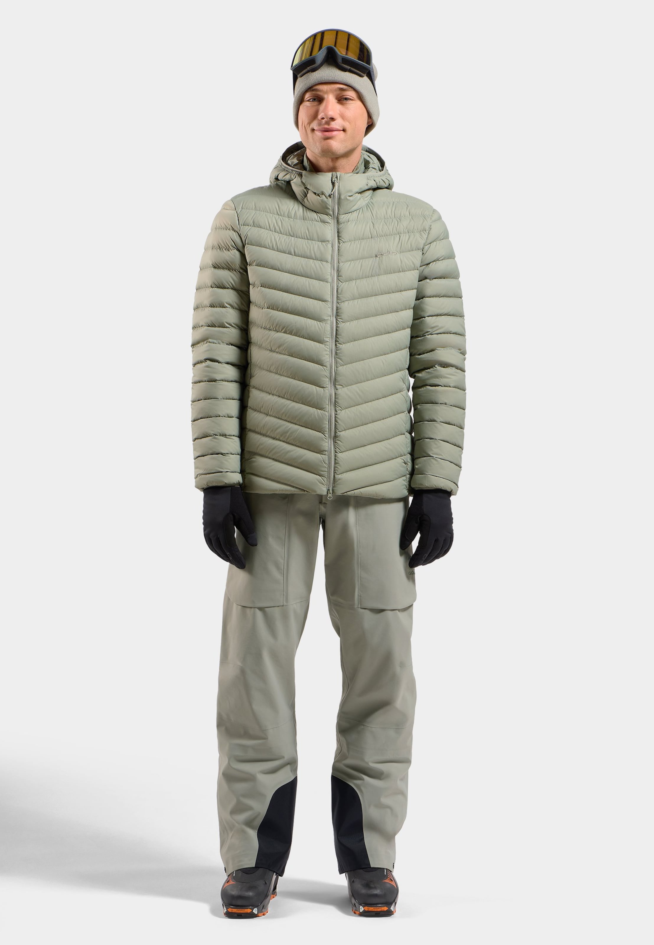 Kompakte X-Alp Daunenjacke mit Kapuze 2.0 in shadow