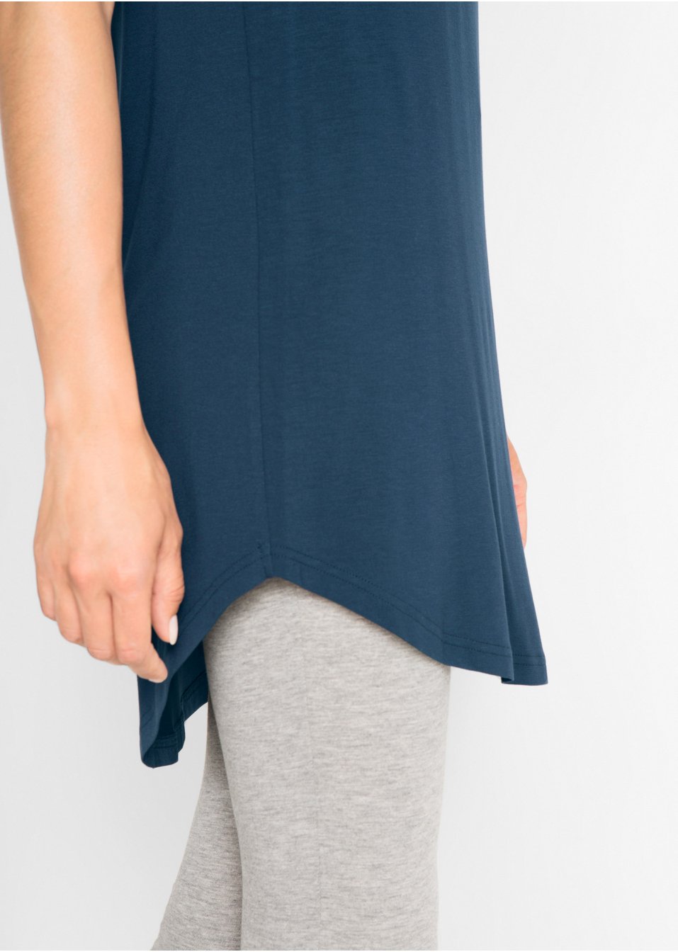 T-shirt long en viscose, manches courtes