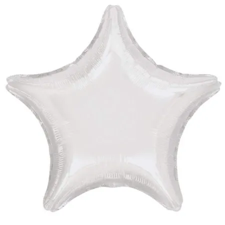 amscan Folienballon Metallic White Stern 48 cm