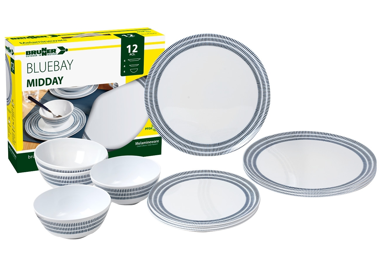 Brunner Midday Bluebay Melamin Geschirr-Set 12-tlg.
