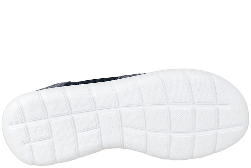 NEW FEET SKO I BLÅ RUSKIND OG TEKSTIL