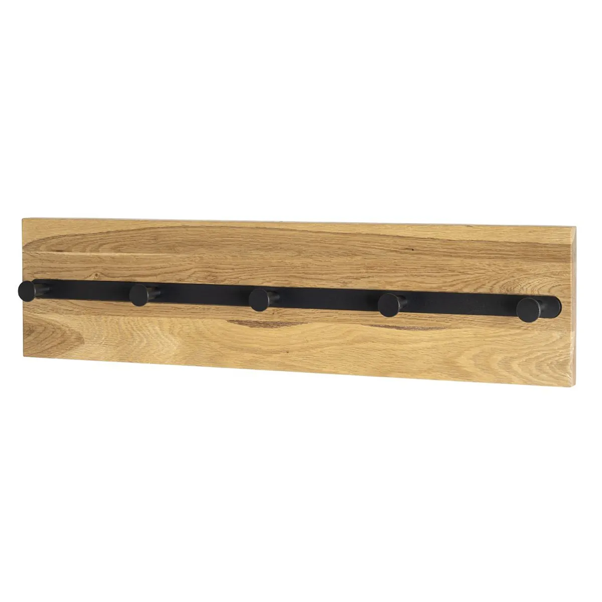 Pegane Garderobe murale - Chêne et métal noir