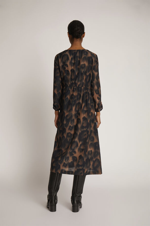 MUNTHE TYNNA Organic Cotton Blend Dress Brown