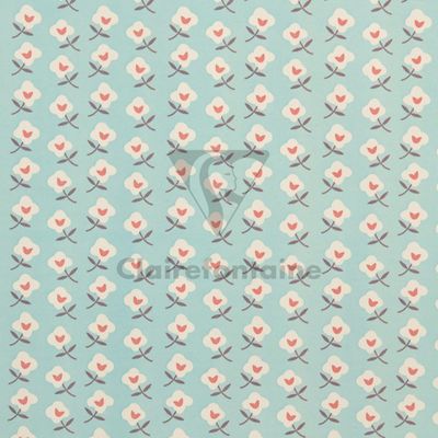 Clairefontaine Excellia Tiny Rolls - Papier cadeau - 35 cm x 5 m - 80 g/m² - fleurs et fond bleu