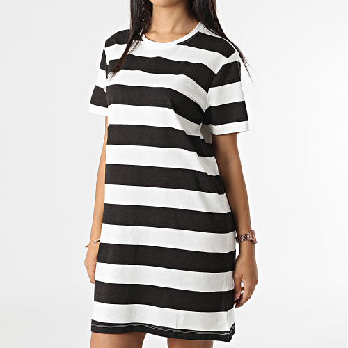 Robe Tee Shirt Femme June Stripe Noir Blanc