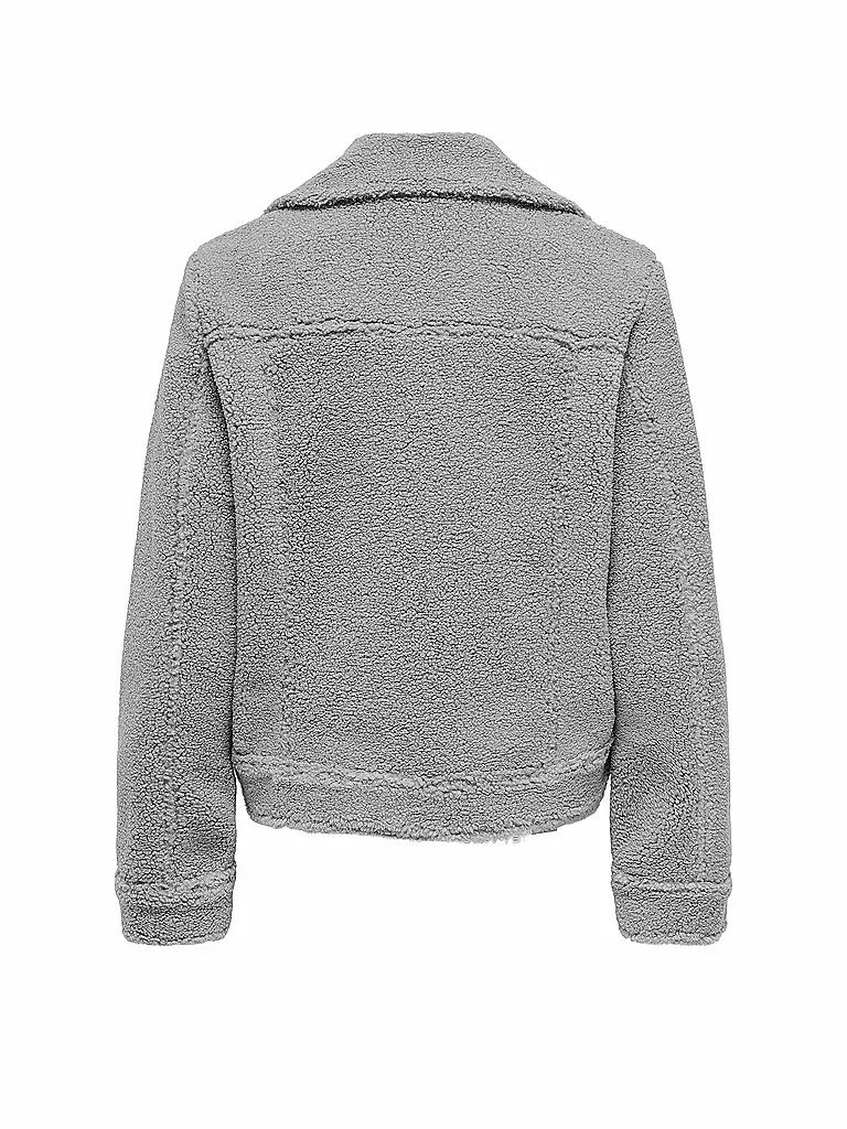 ONLY Jacke in Felloptik ONLRIO TEDDY BIKER hellgrau