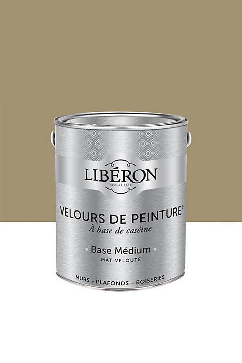 Peinture multisupport murs, plafonds et boiseries Velours de peinture vert picholine Libéron 2,5L