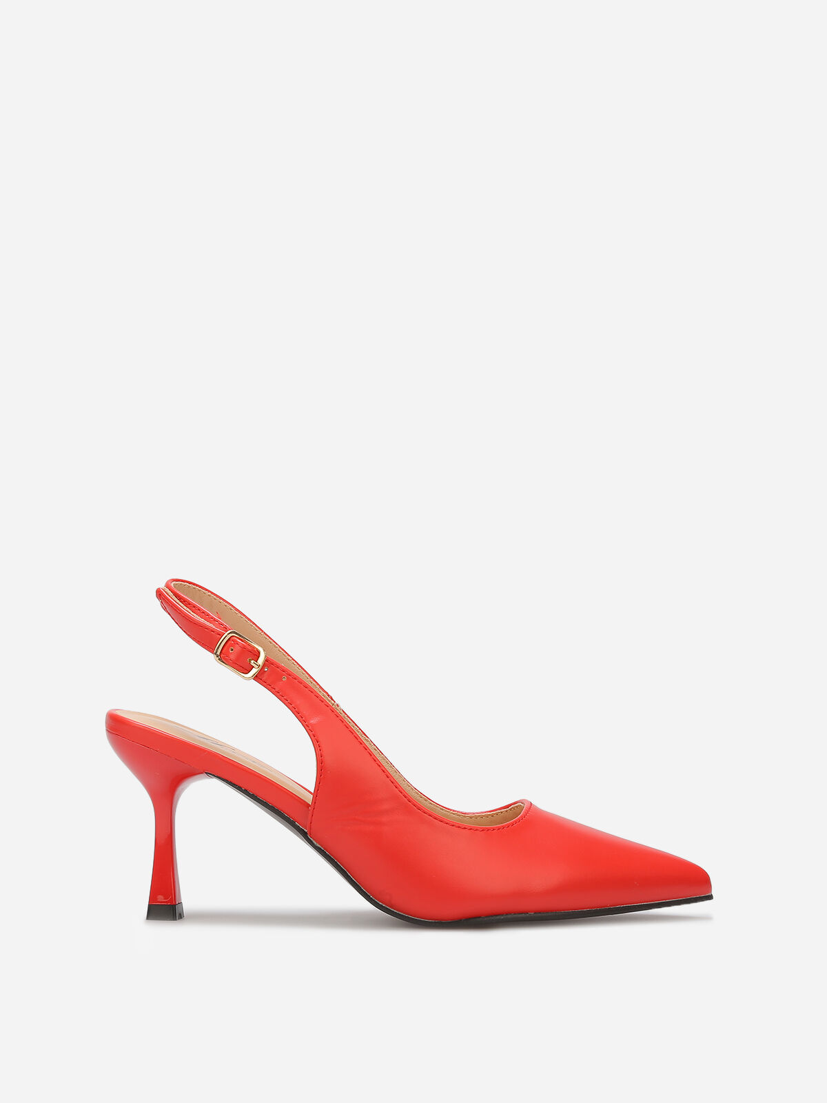 Escarpins slingback à talon bobine- Rouge