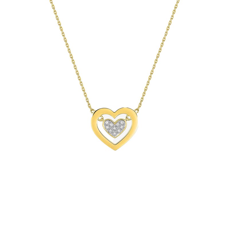 Collier Femme - Or 18 Carats - Diamant 0,05 Carats - Longueur : 42 cm