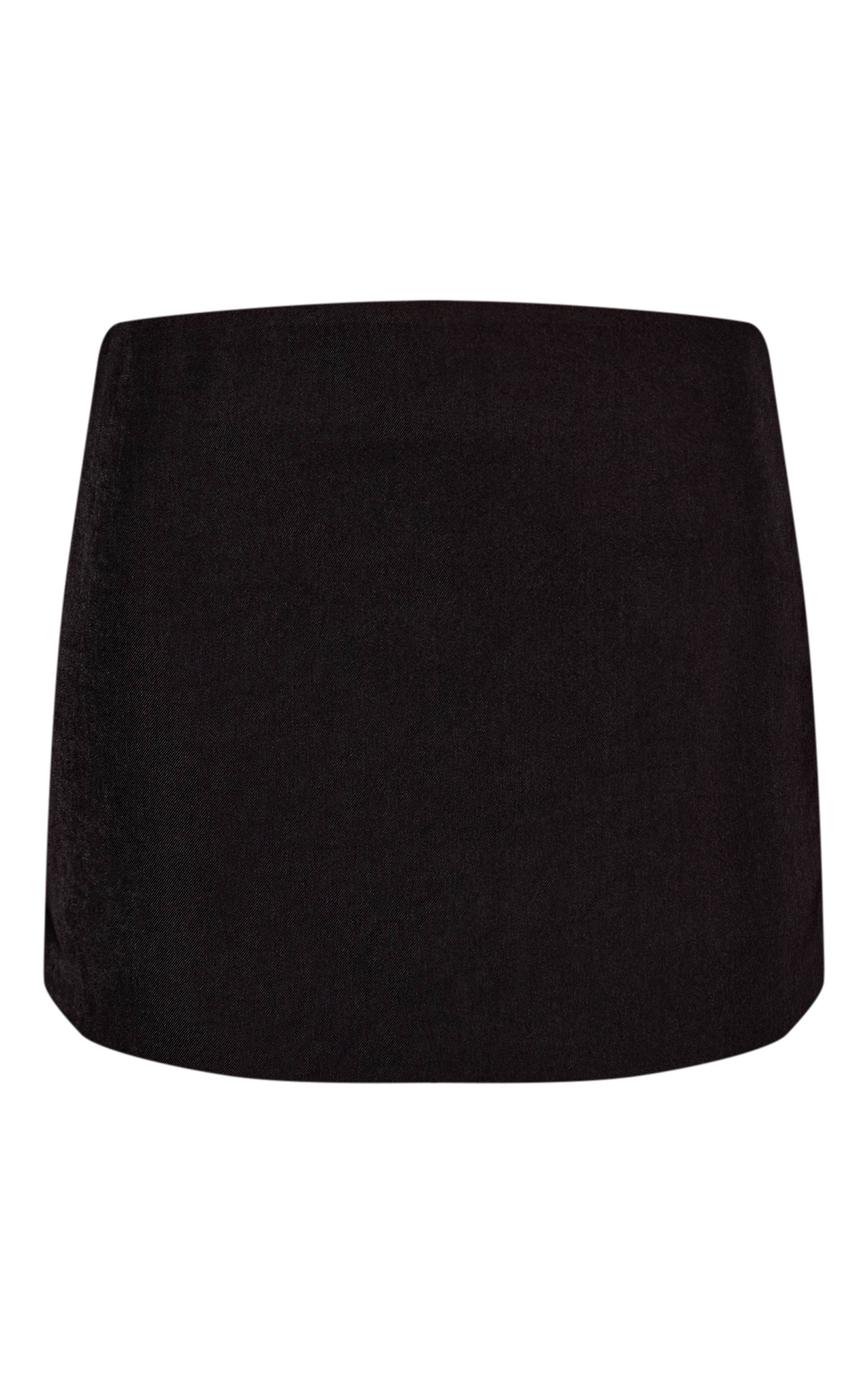 Noir Mini-jupe Taille Mi-haute Tissée Ensemble Coordonné