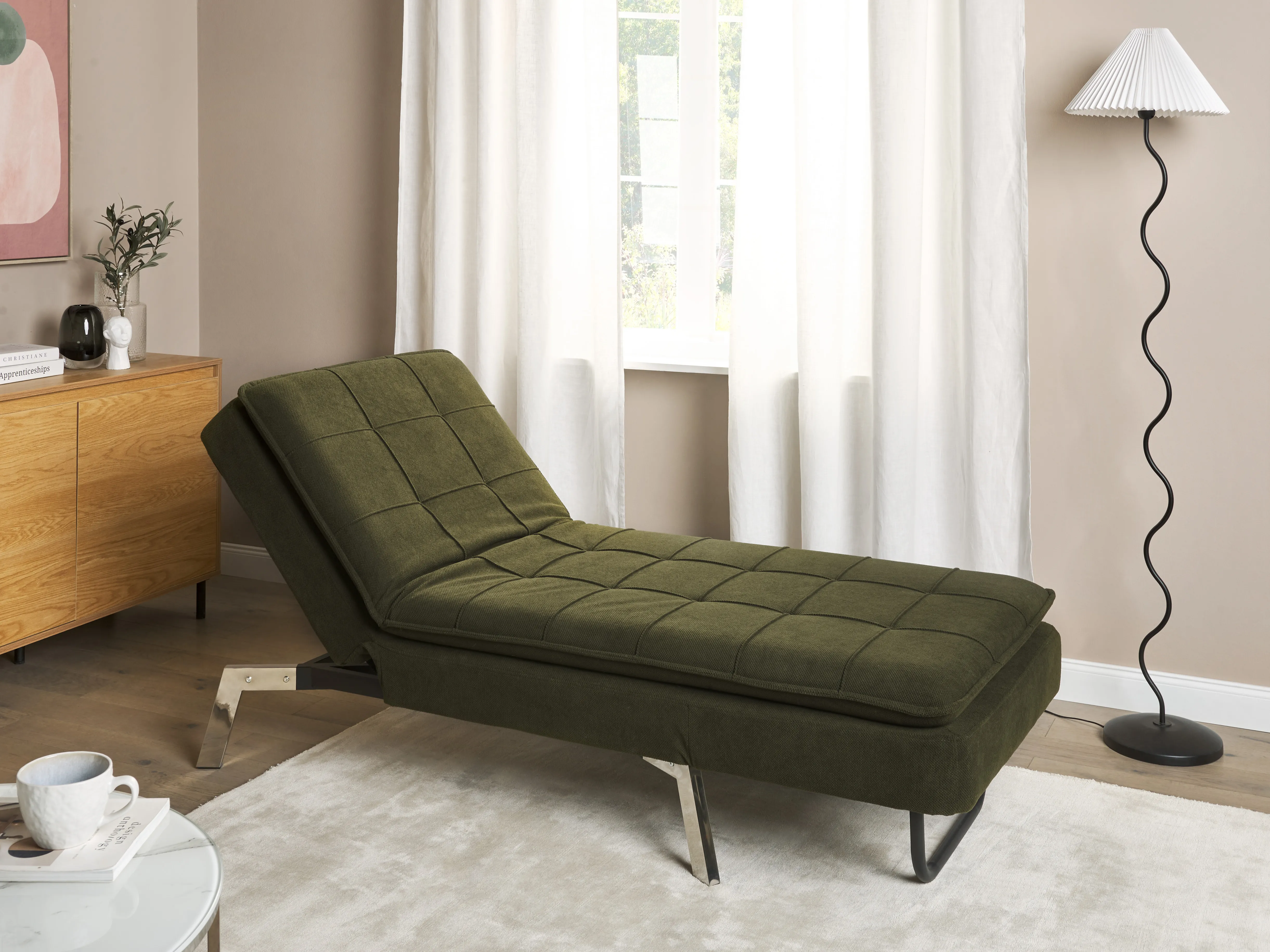 Chaise longue LOIRET Stof Groen