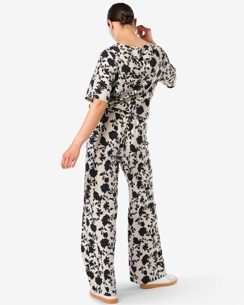 pantalon Lara fleur pour femmes noir