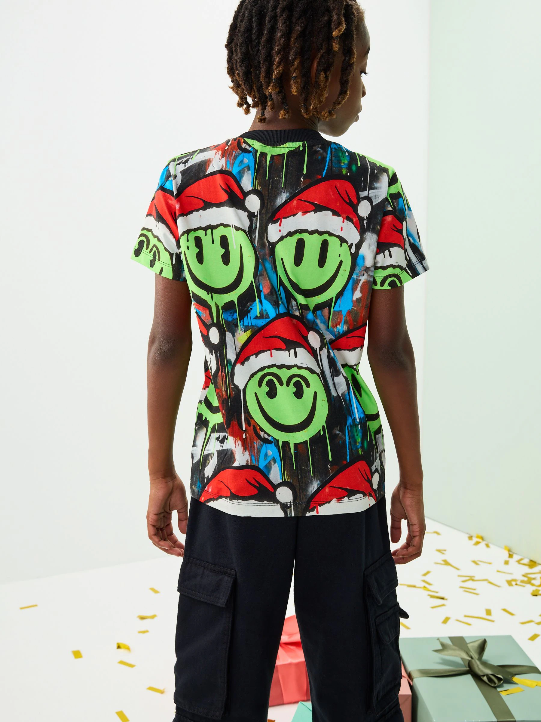 Multi Graffiti Smile - Kerst-T-shirt met korte mouwen (3-16jr)