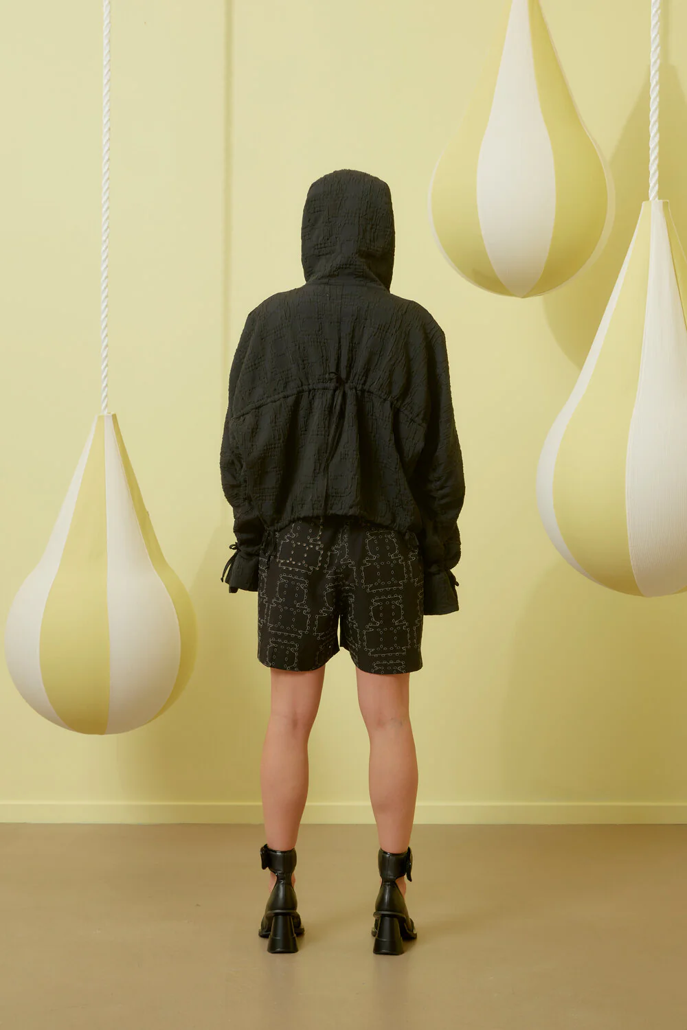 Henrik Vibskov  Waybill shorts - Black Punched Boxes
