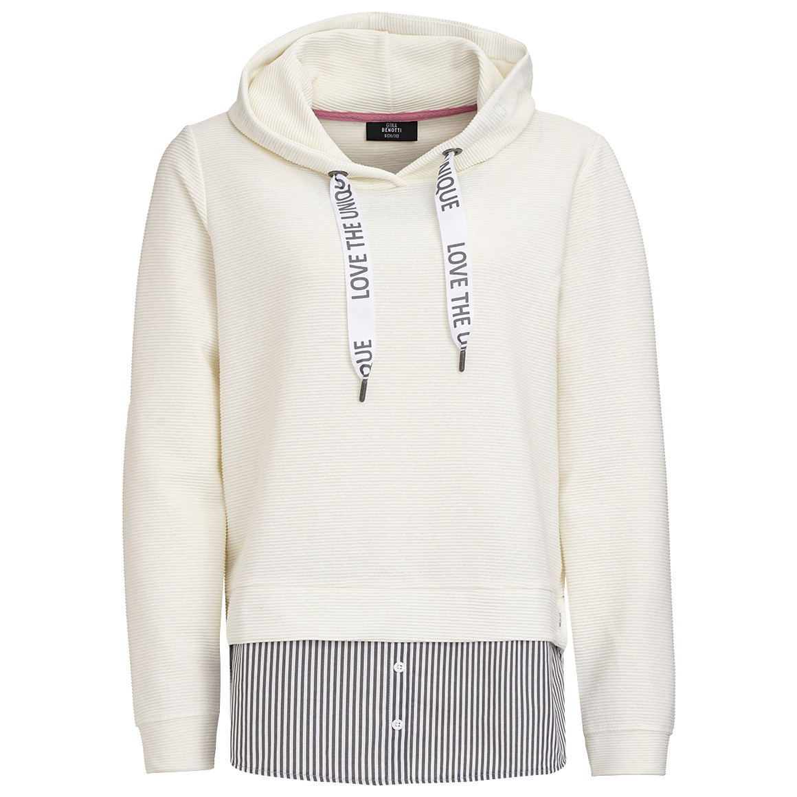 Gina Benotti Damen Sweatshirt im Lagen-Look weiss