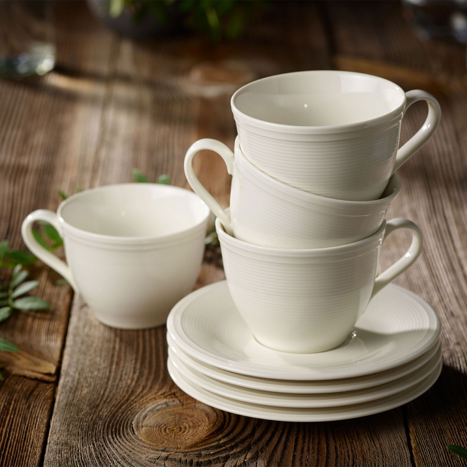 Color Loop Coffee cup saucer White, 6.1'', Premium Porcelain