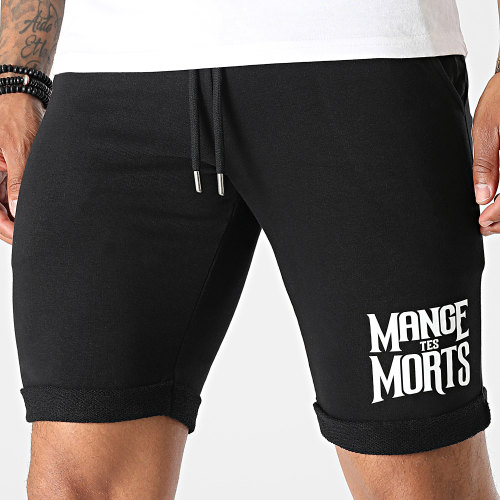 Short Jogging Mange Tes Morts Noir Blanc