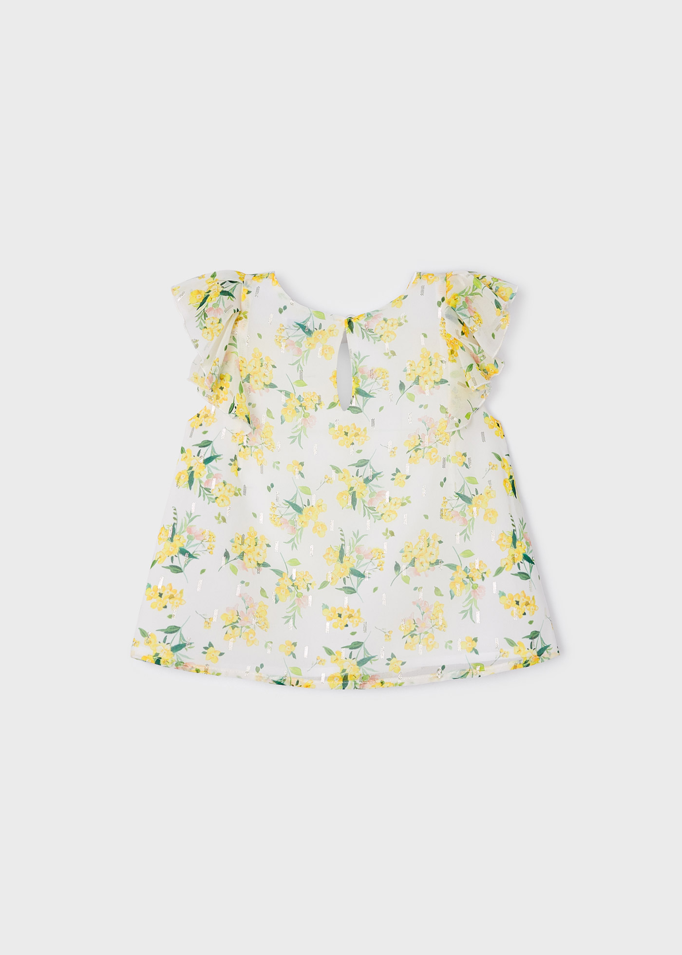 Blusa sem mangas com estampa de chiffon para meninas
