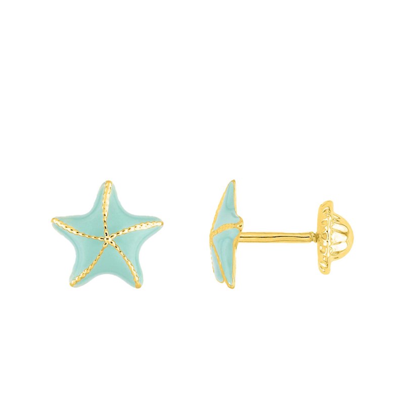 Boucles d'oreilles enfant  - Or 18 Carats - Etoile