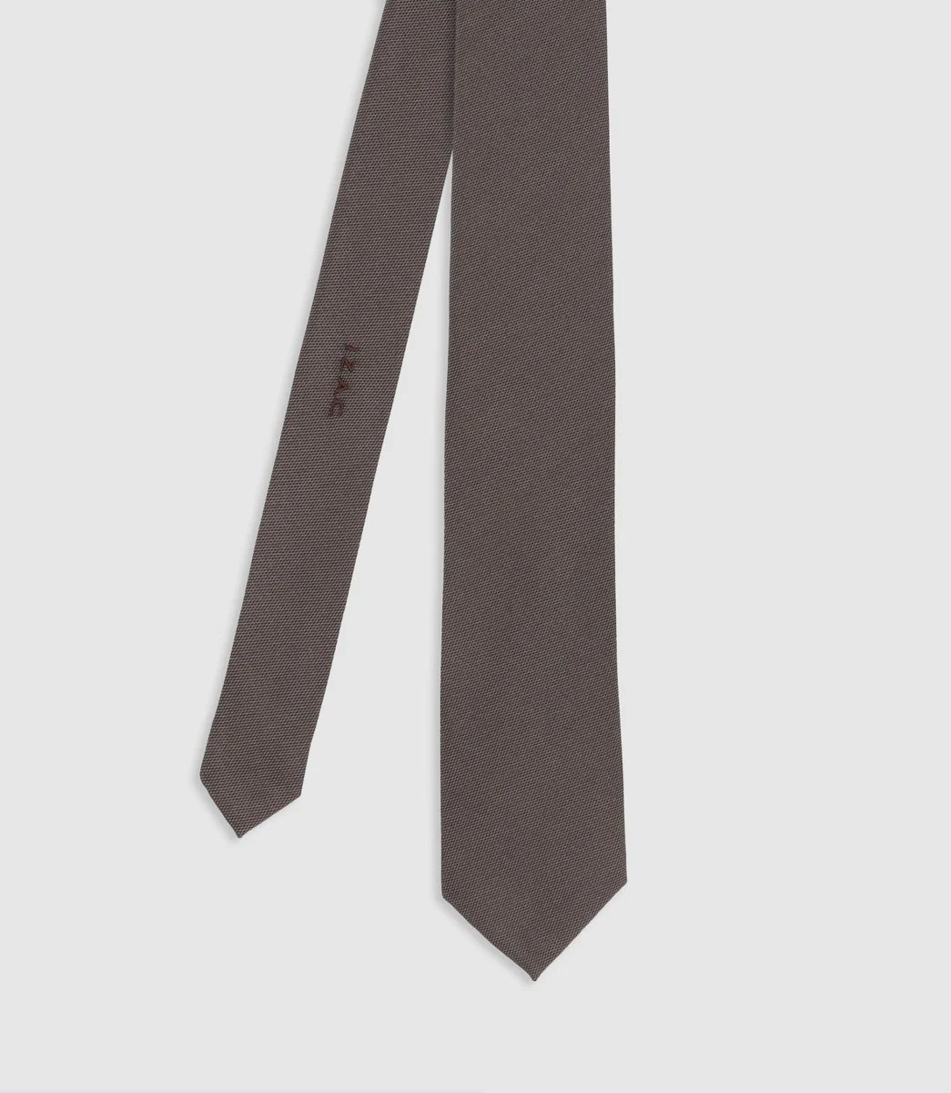 Cravate en tissu texturé marron
