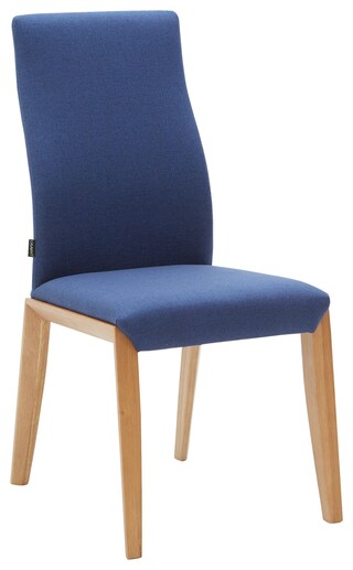 CASAVANTI Esszimmerstuhl MANELLO 2er Set blau/Eiche massiv naturfarben