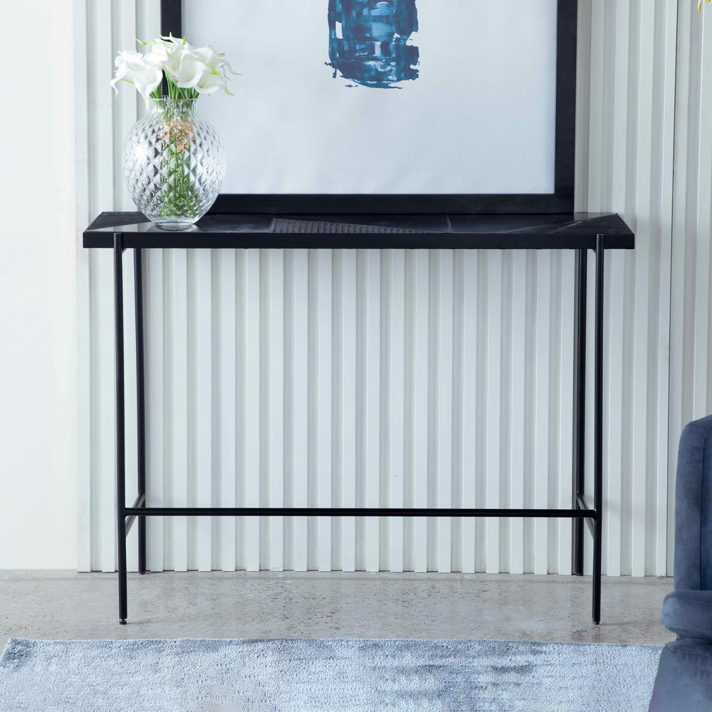 Console en marbre et métal 105 cm noir