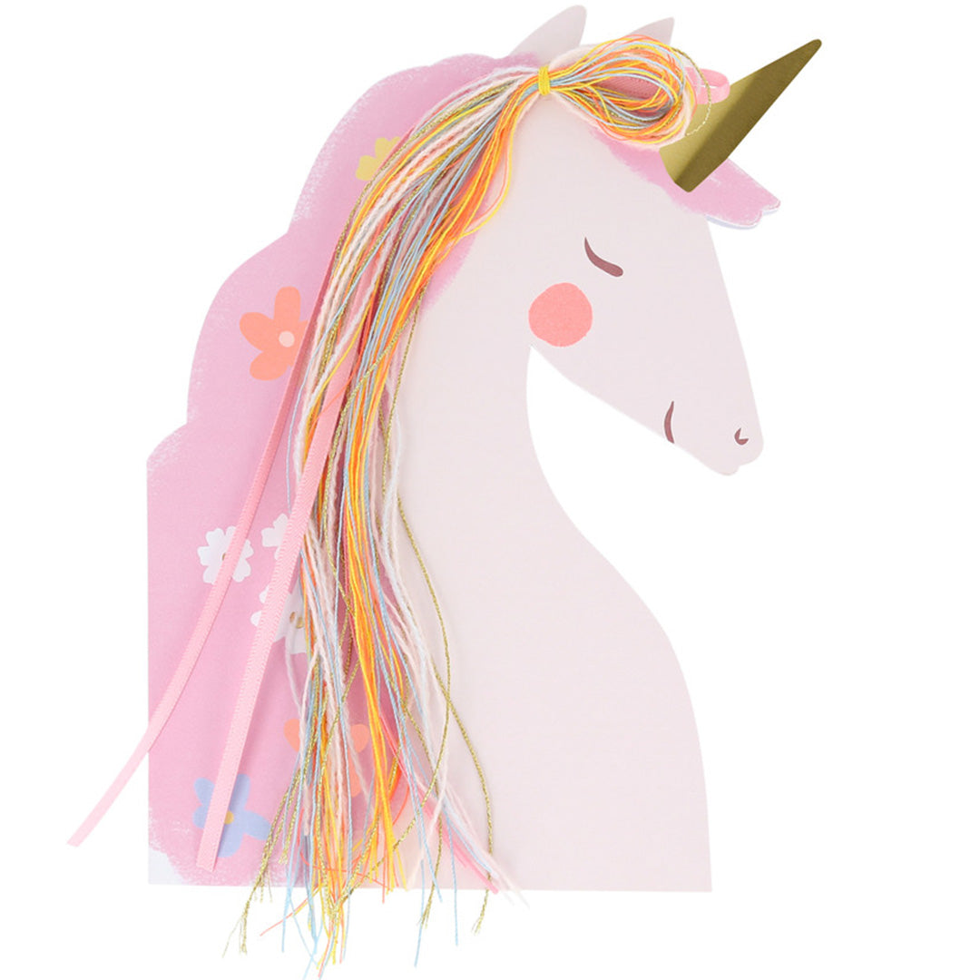 Meri meri verjaardagskaart eenhoorn roze