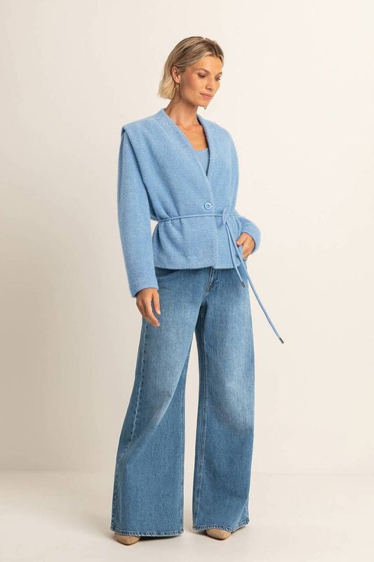 Expresso - High Waist Wide Leg Jeans - Medium Blue Denim