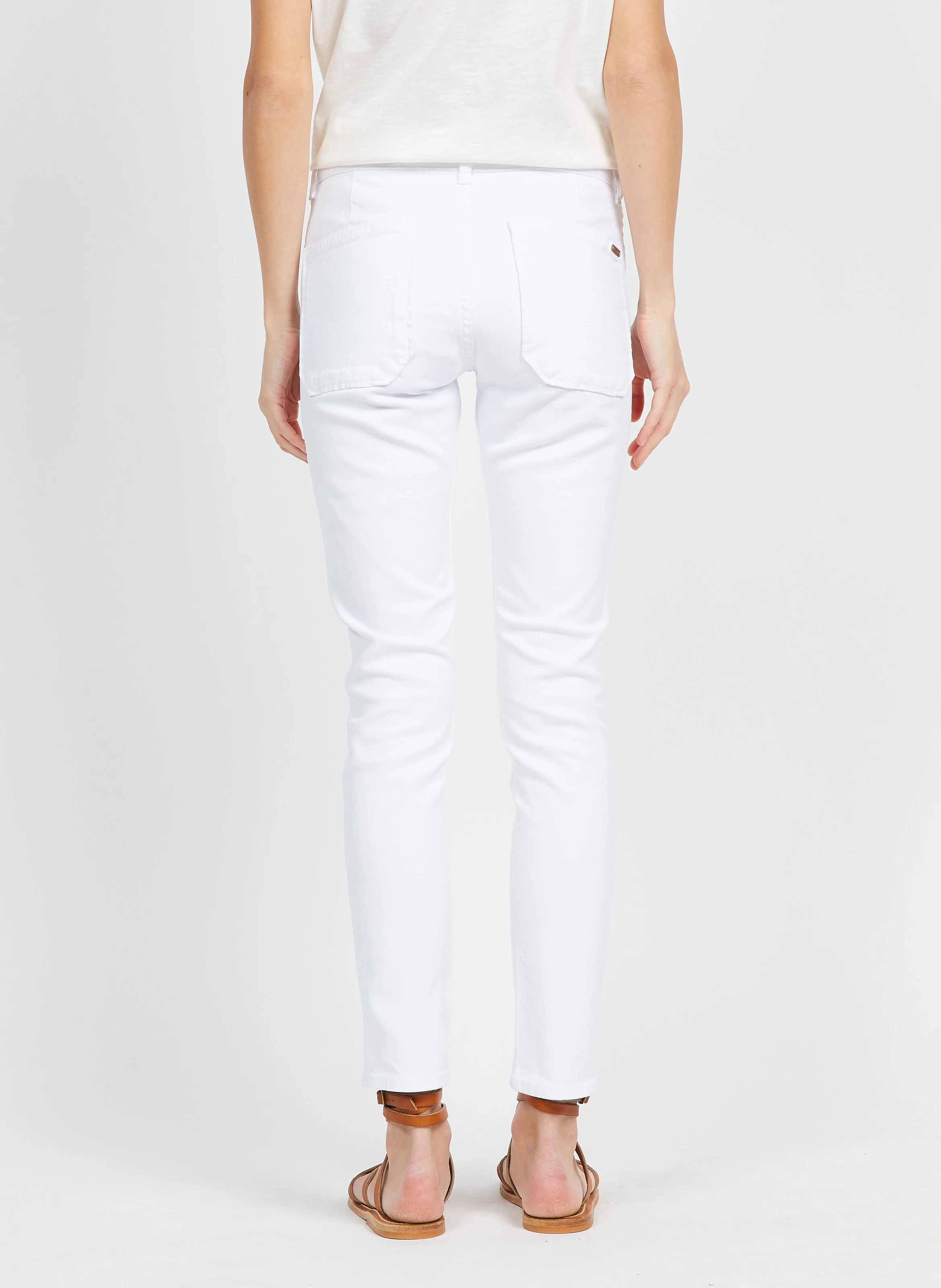 PIERCE - Jean slim en coton mélangé | Blanc