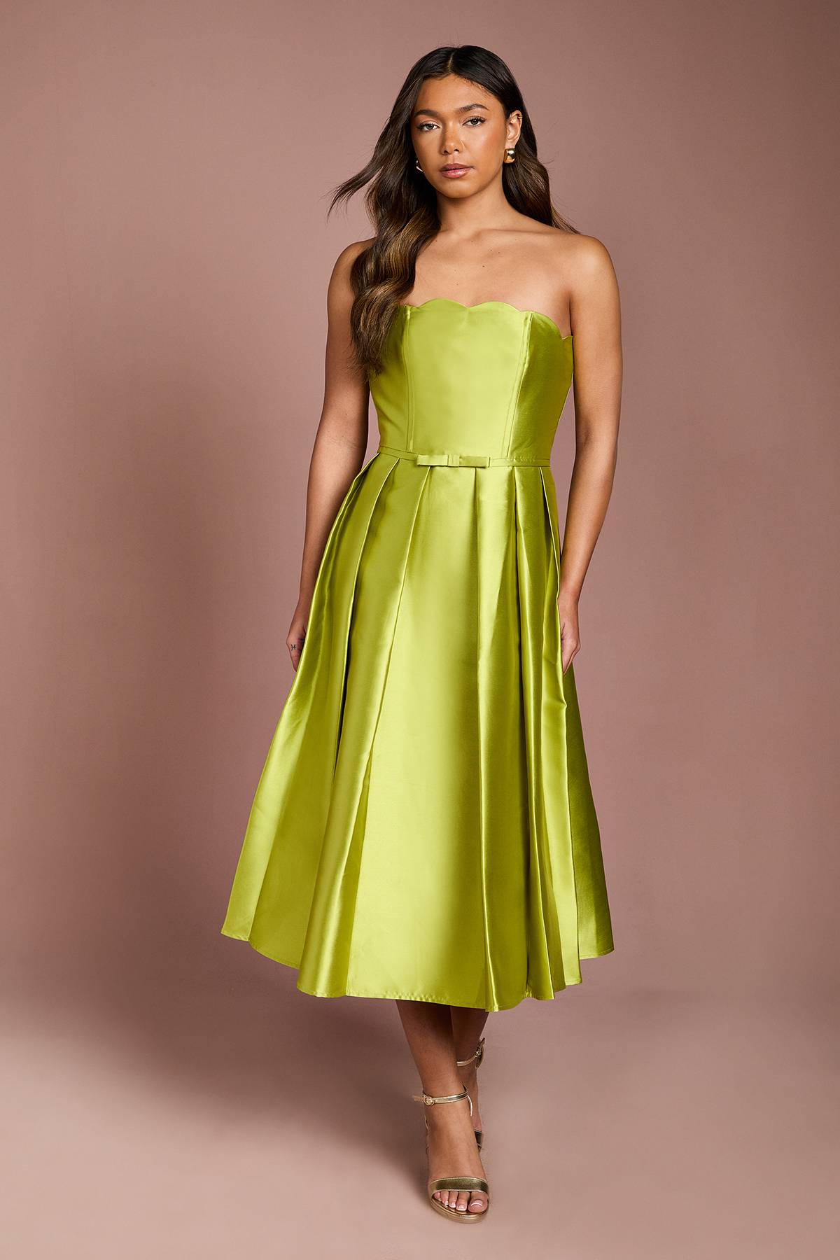Coast Robe Midi Bustier à Bords Festonnés