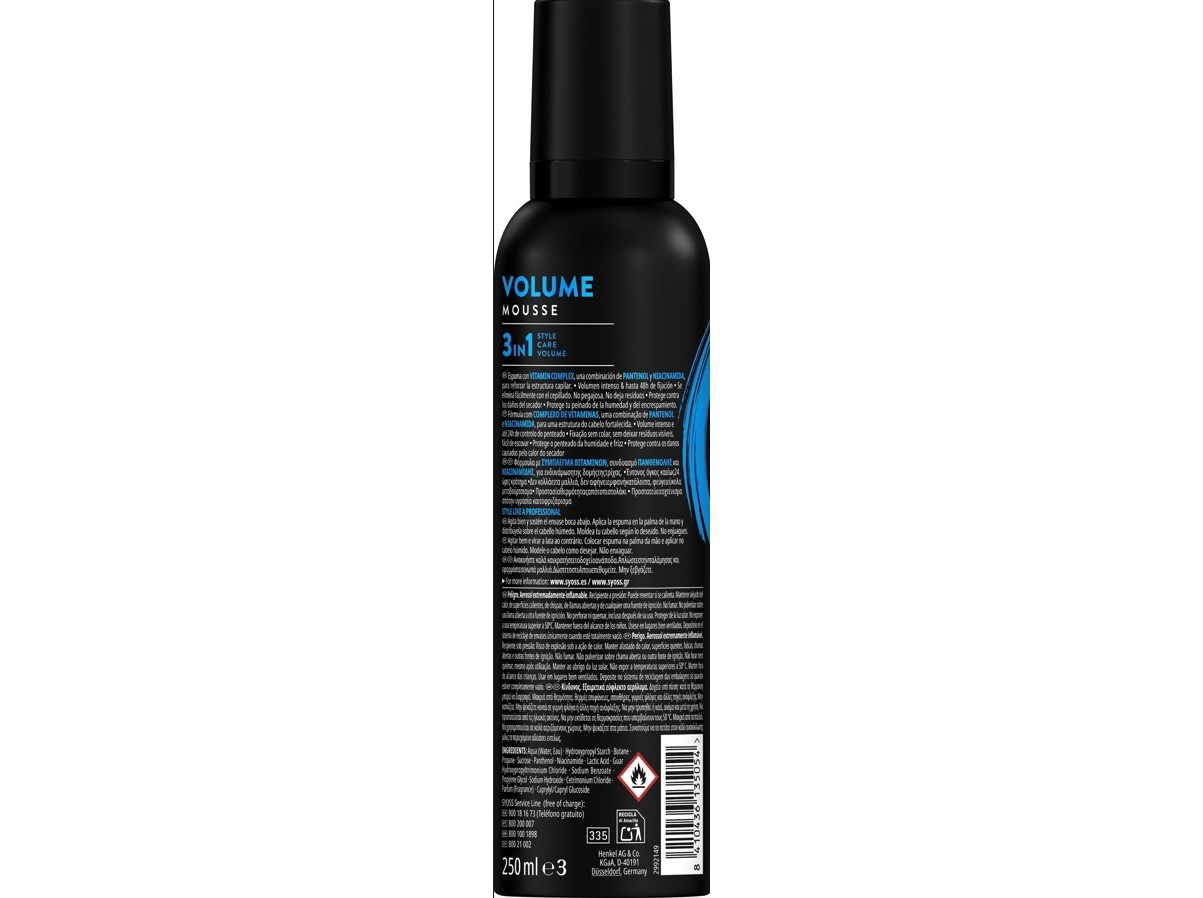 MOUSSE SYOSS VOLUME LIFT 250ML