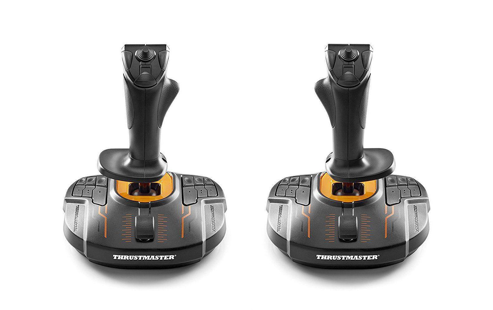 Joystick T.16000M FCS Space Sim Duo Flight Stick<br>Kombinieren Sie einen T.16000M FCS für die linke und einen für die rechte Hand