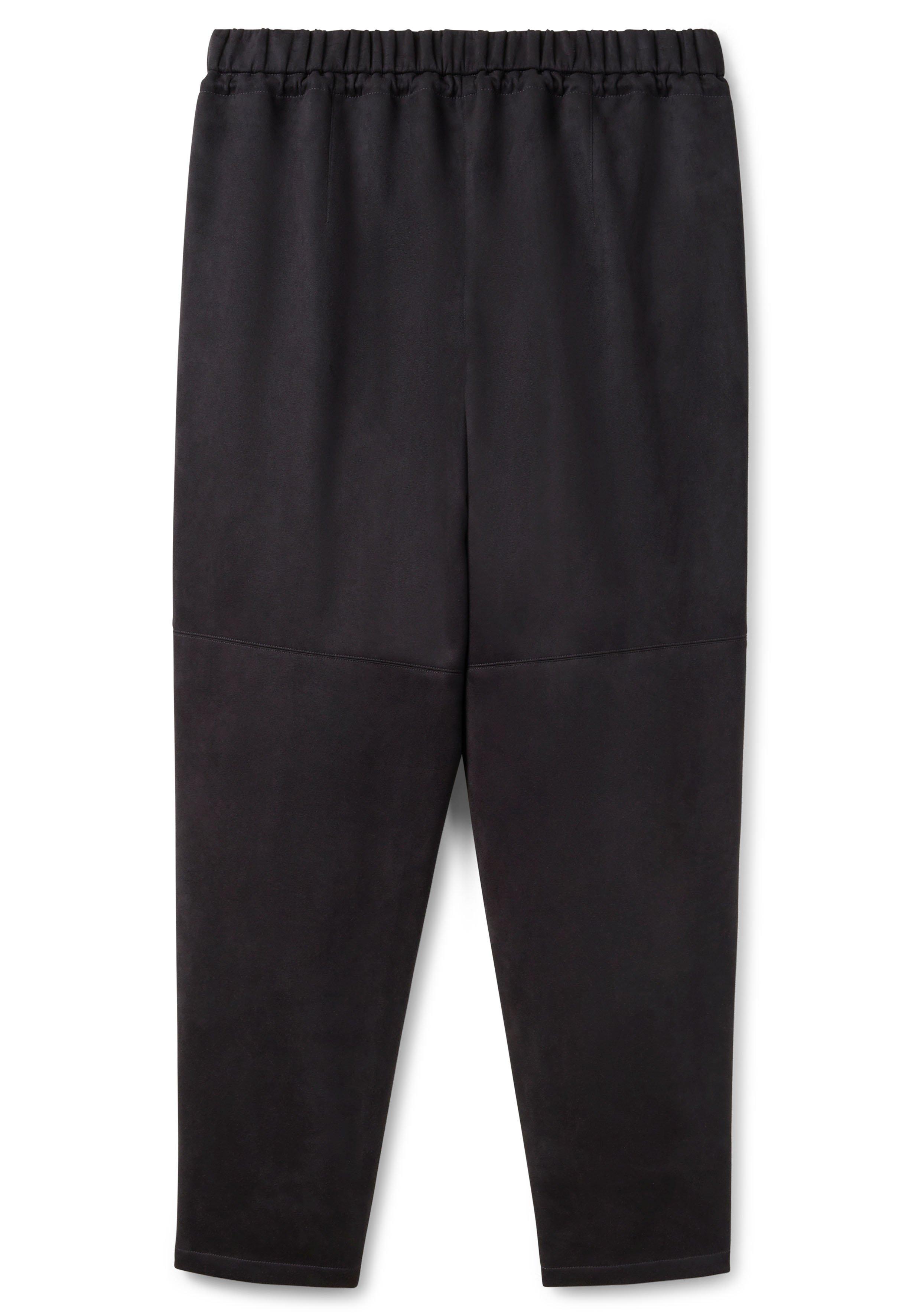 Joggpants aus Velourslederimitat, mit Ziernaht vorn