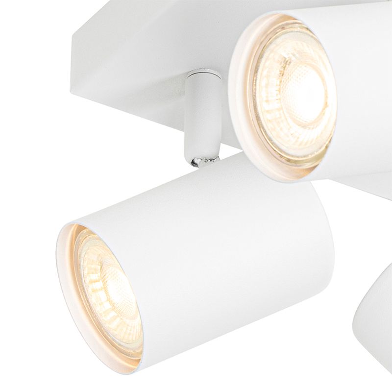 Moderne plafondlamp wit 4-lichts verstelbaar vierkant - Jeana