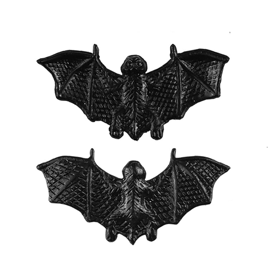 (20er Set) Miniatur Halloween Deko Mini Fledermaus Grusel Party Tischdekoration Bastel Zubehör für Kreative DIY Projekte - Schwarz