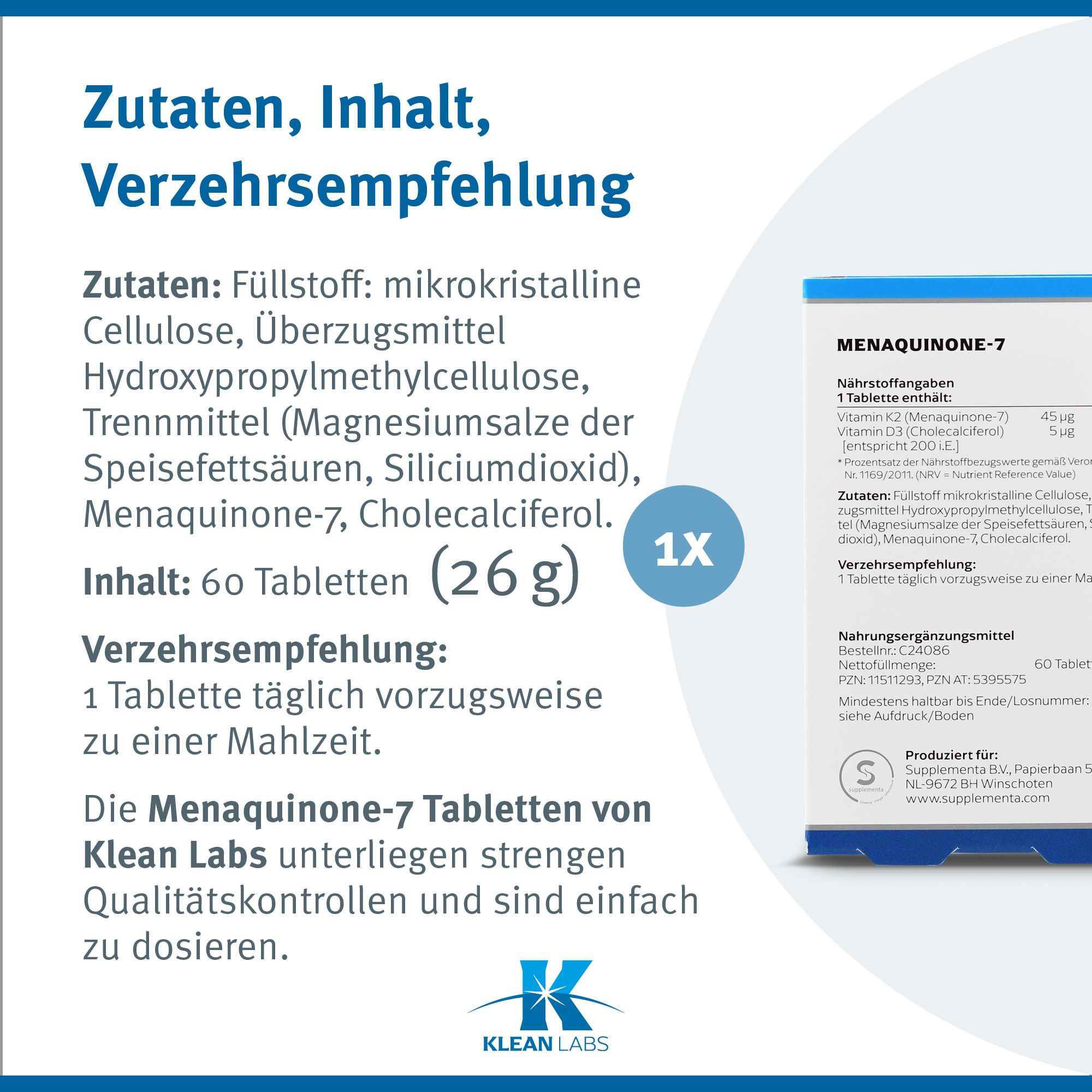 Menaquinone-7 Vitamin K2 45 µg