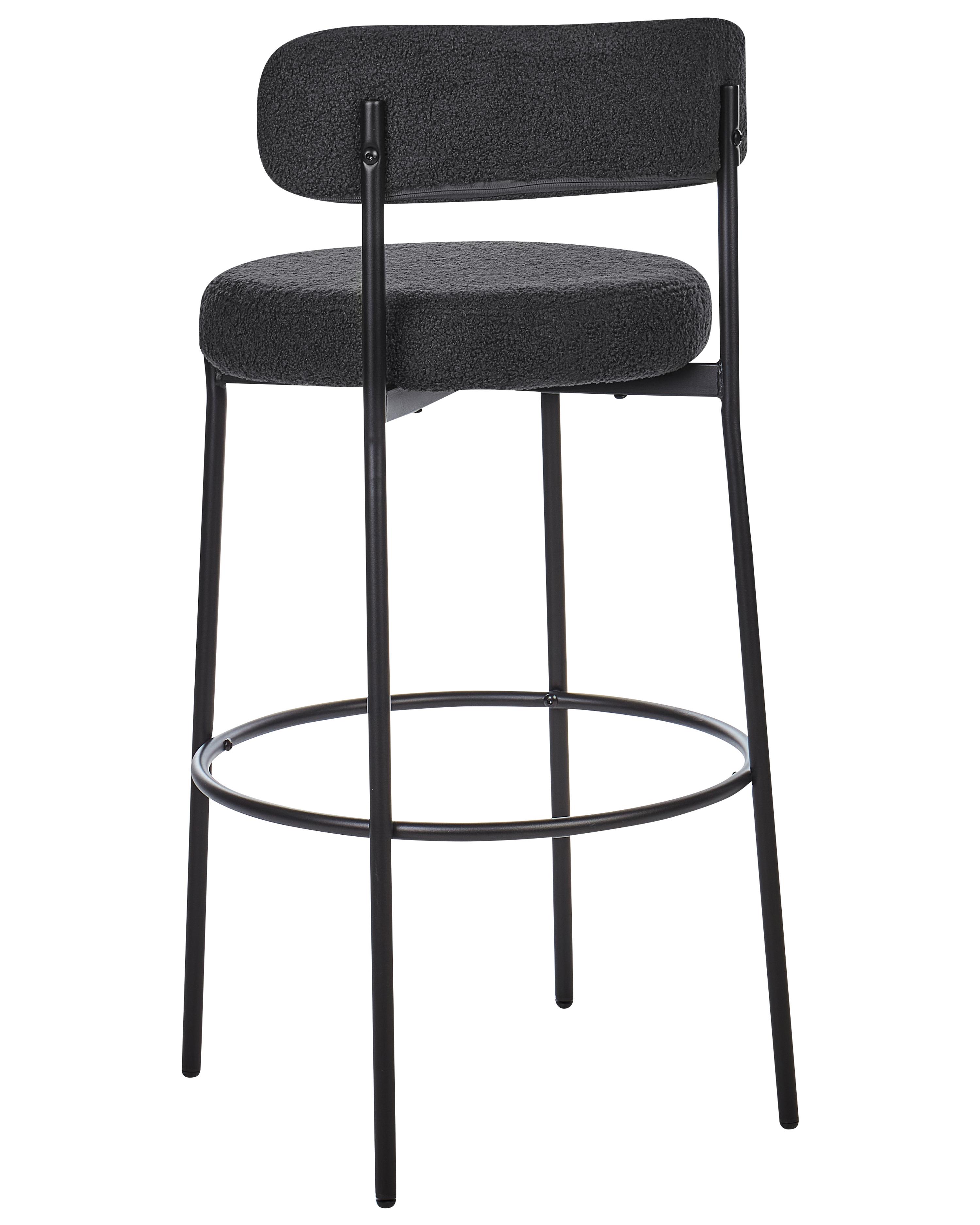Set van 2 barstoelen ALLISON Bouclé Zwart