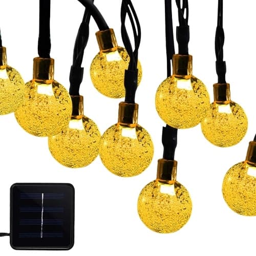 Lyslenke med runde lamper 22M Solcelle, Varmhvit