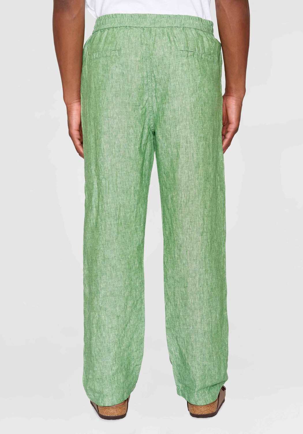Knowledge Cotton Apparel Leinenhose Fig Loose Linen Pants Shale Green