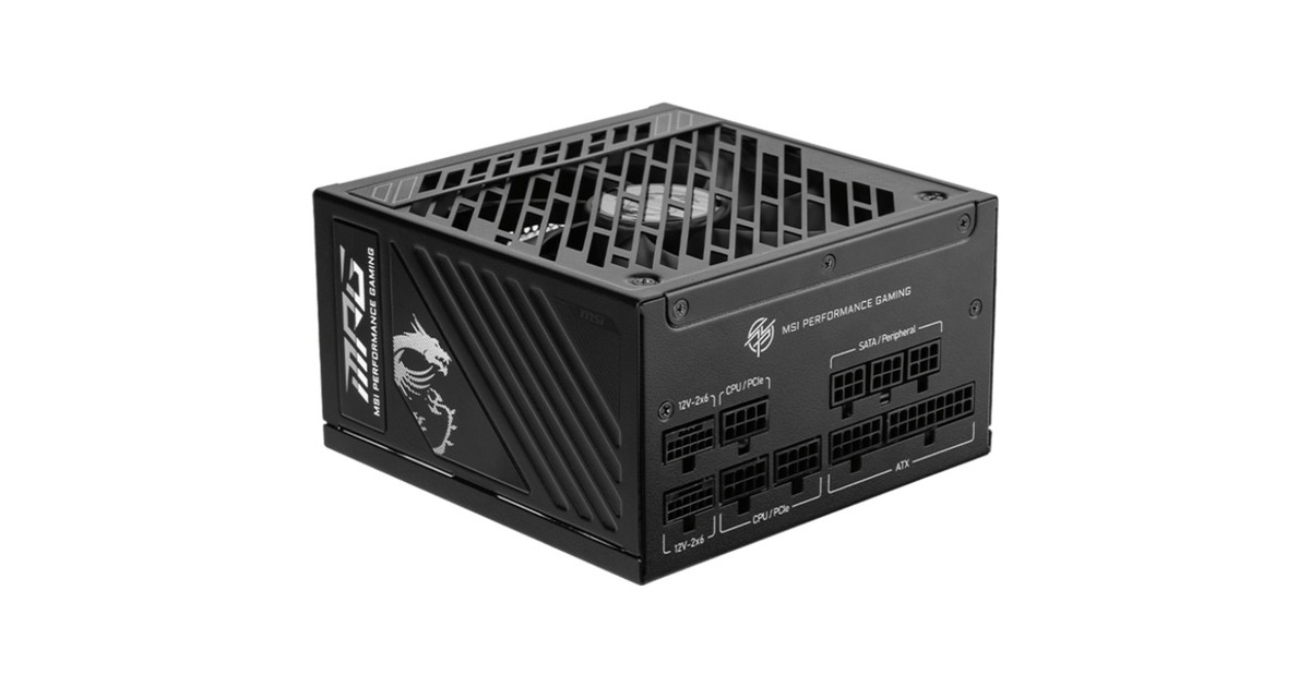 MSIMPG A850GS PCIE5 modulaire 850 watt voeding   (Zwart, 1x 12V-2x6, 6x PCIe)