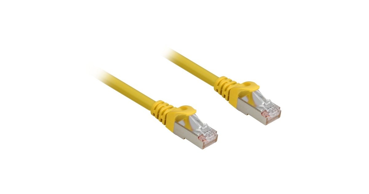 SharkoonPatchkabel SFTP, RJ-45 met Cat.6a  (Geel, 5 meter, Halogeenvrij)
