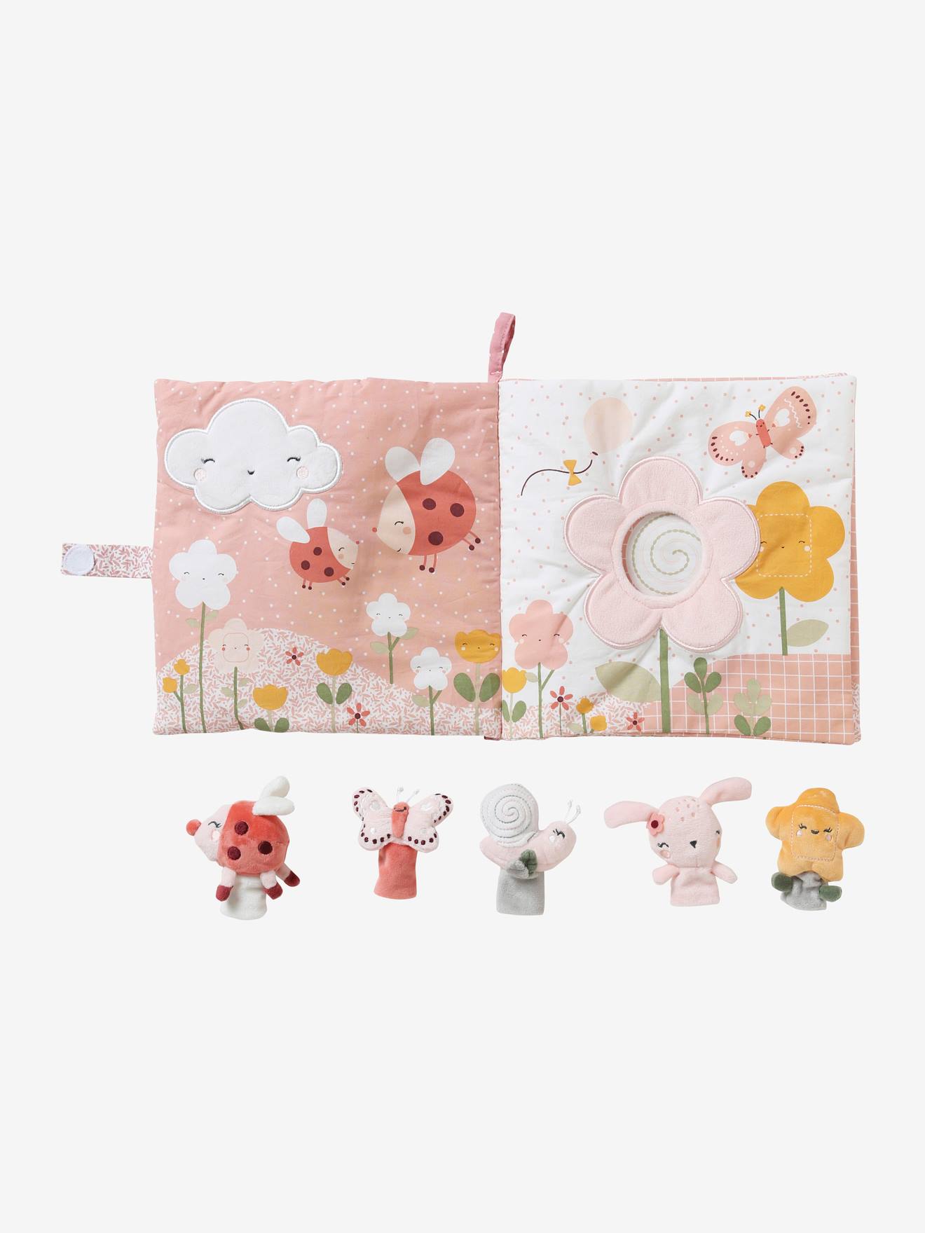 Livro sensorial + brinquedos de pelúcia de veludo, Pink Country, multicolorido