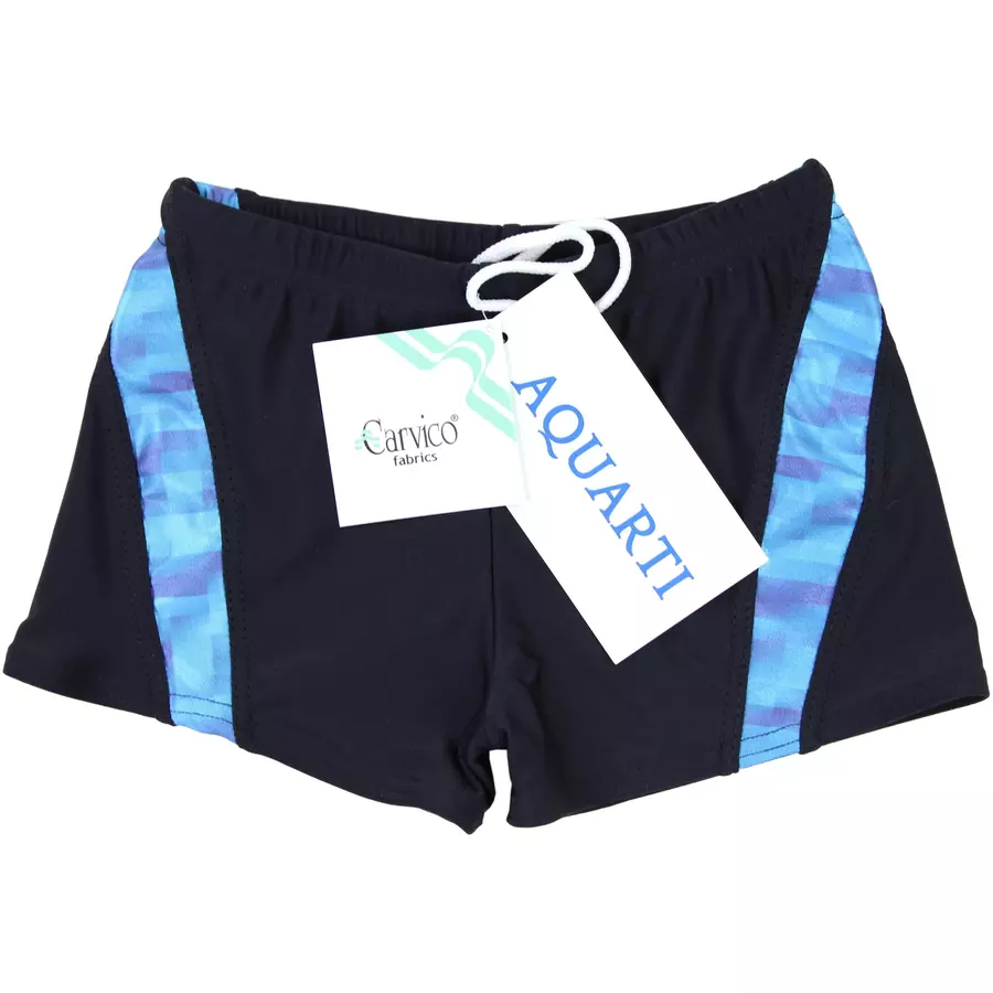 Aquarti Jungen Schwimmhose Kontrastfarbige Einsätze blau