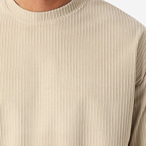 Ensemble Tee Shirt Manches Longues Et Pantalon Jogging Beige