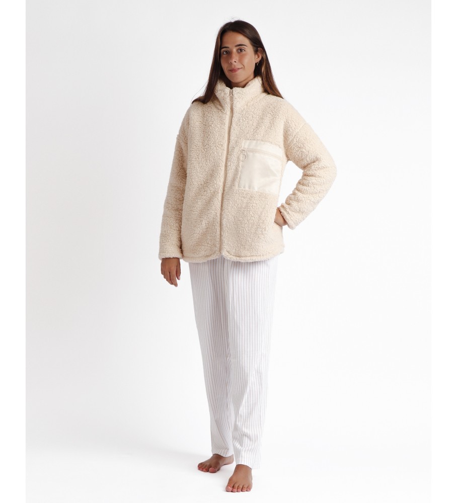 Robe de banho Admas Soft Home Warm de manga comprida, bege