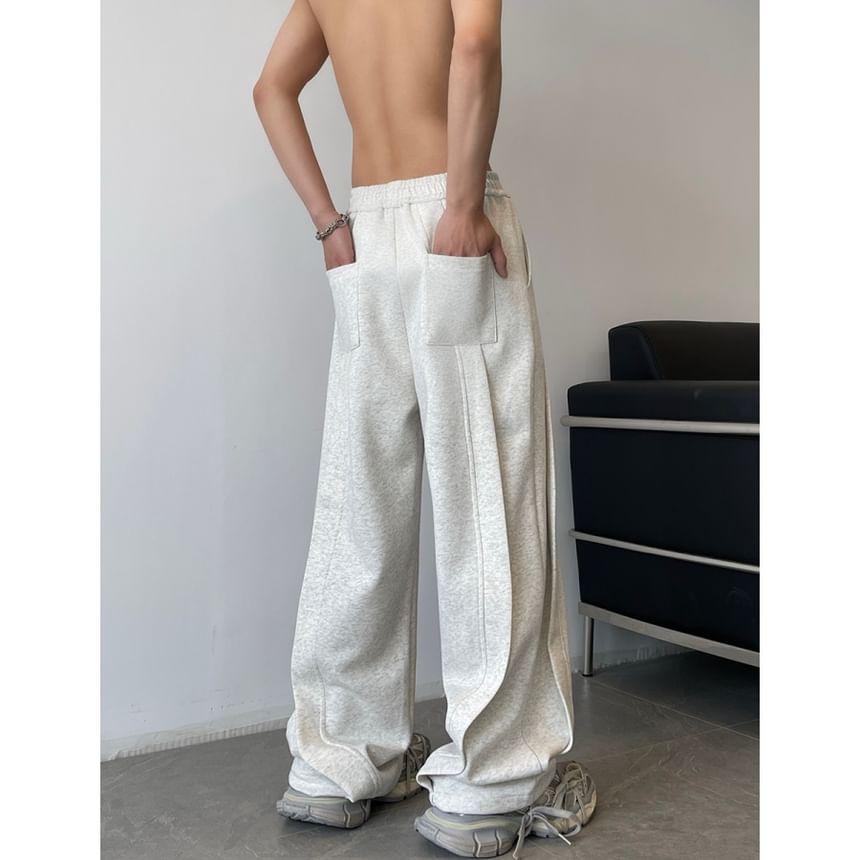 emeisa - Hoge taille effen wijde joggingbroek