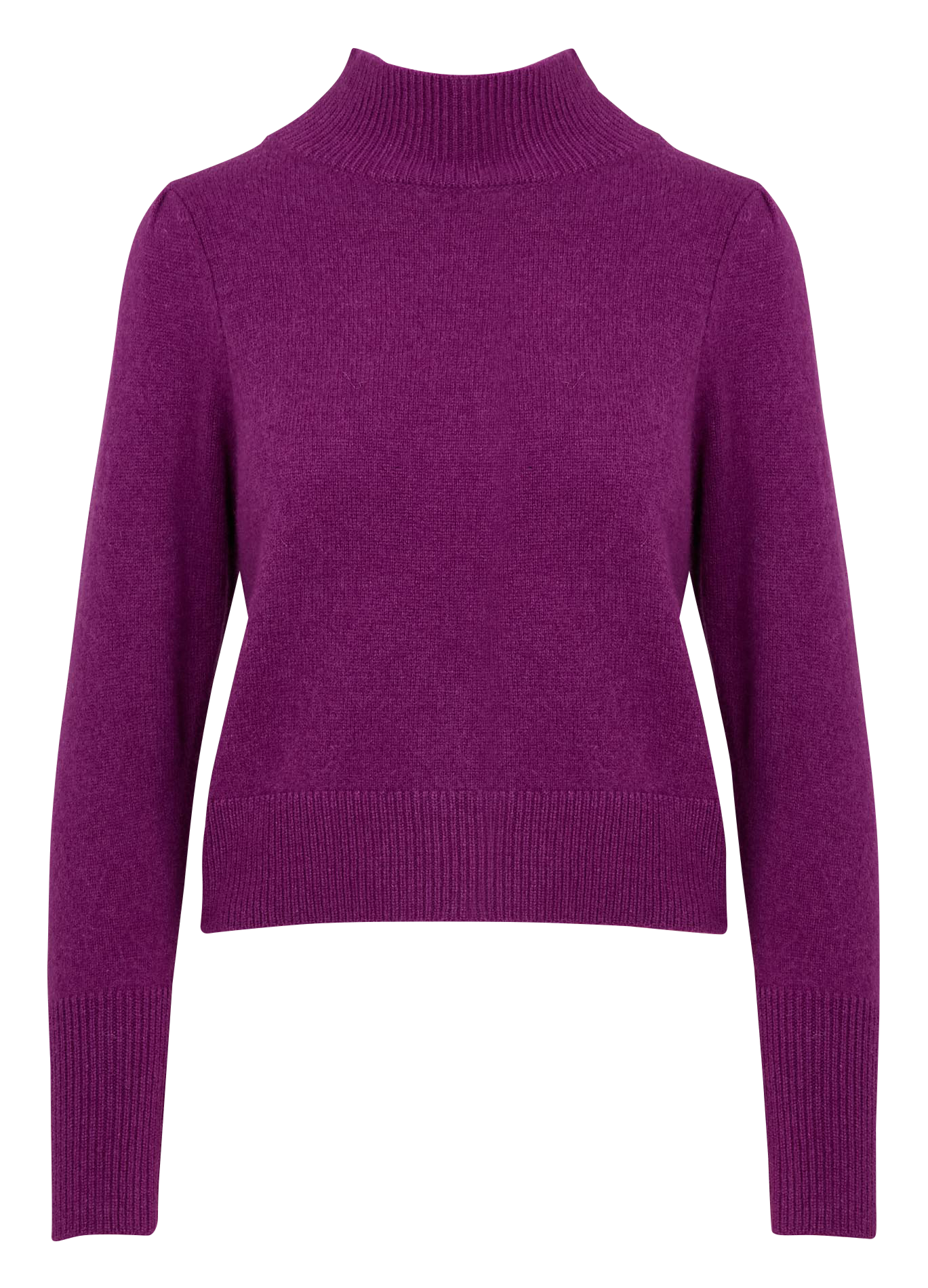 MATHIS - Pull droit col montant en laine et cachemire | Violet