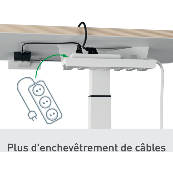 Bureau électrique compact - assis-debout - blanc - Leitz Ergo