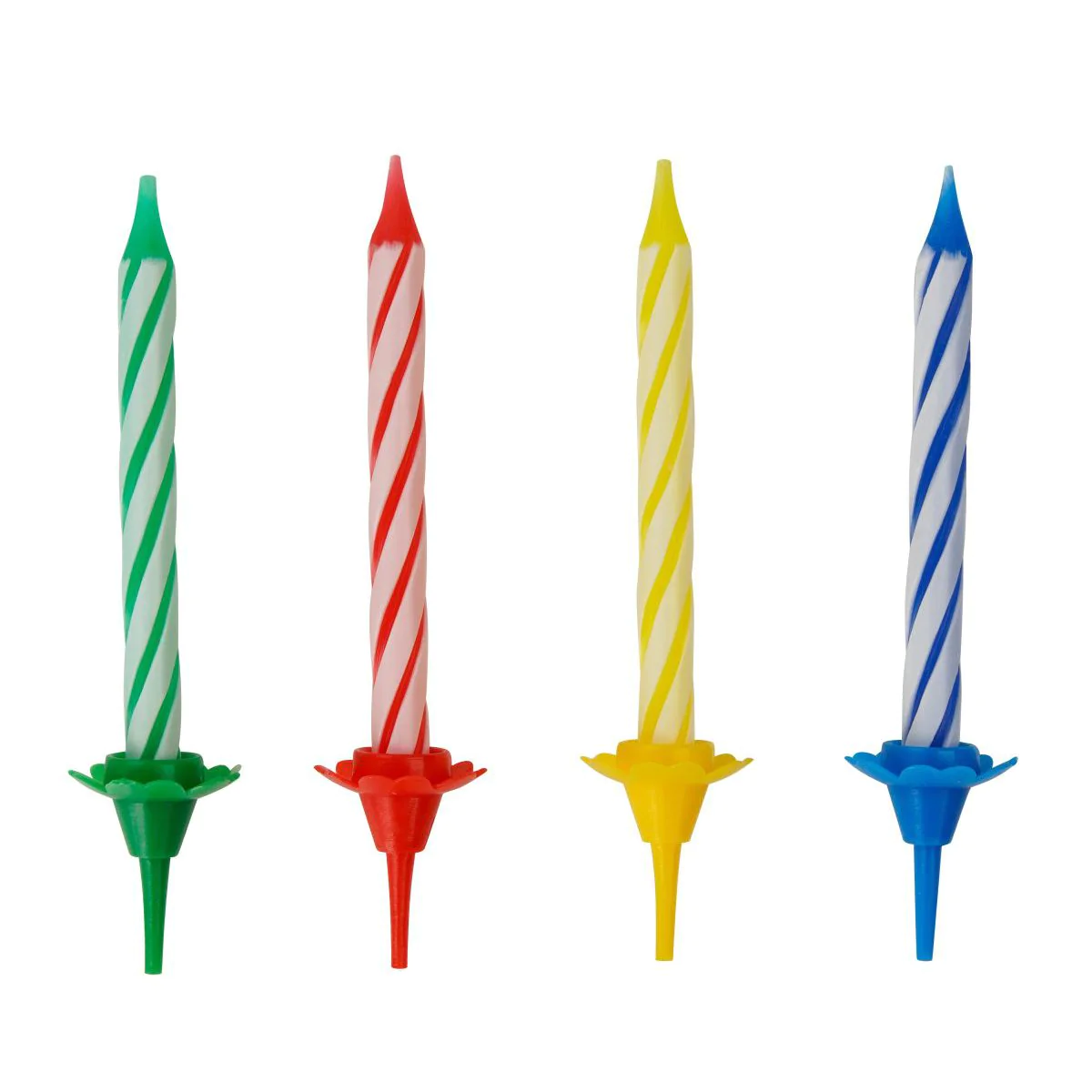 Lot de 24 bougies d'anniversaire et 12 bobèches Rio Party Fackelmann